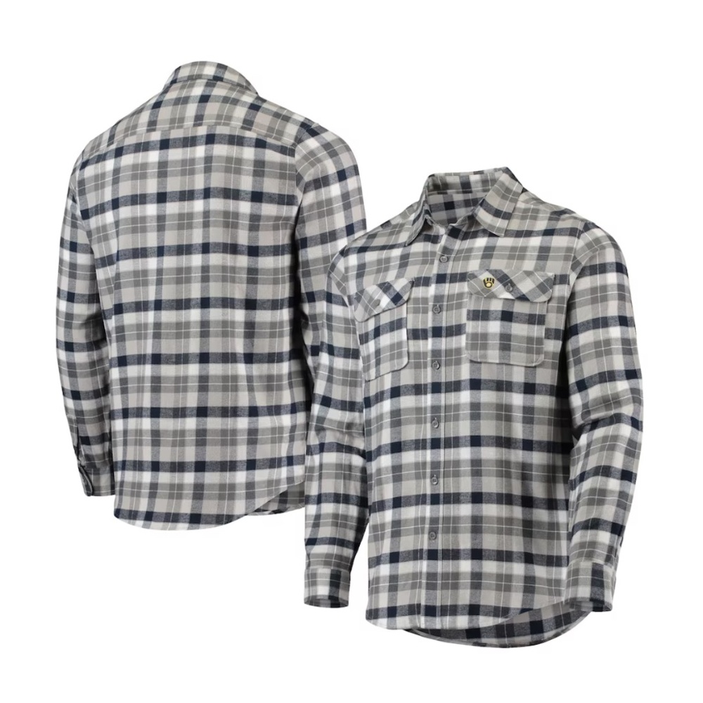 Milwaukee Brewers Graphic Flannel Shirt ~ NWT